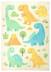Børnetæppe - Happy Dinos (creme/multi)