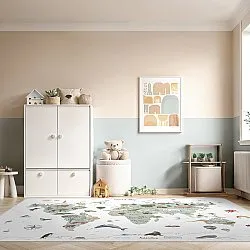Børnetæppe - Kids World Map (grøn)