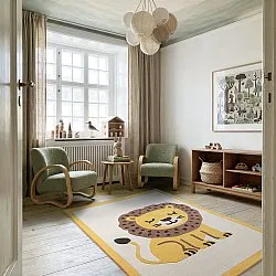 Børnetæppe - Lion Hand Tufted Wool Premium (beige/multi)