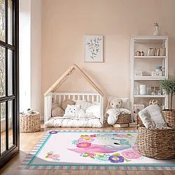 Børnetæppe - Unicorn Flowers (lyserød)