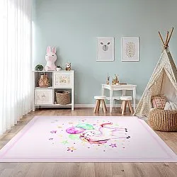 Børnetæppe - Unicorn Balloon (lyserød)