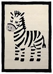 Børnetæppe - Zebra Hand Tufted Wool Premium (beige/sort)