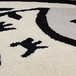 Børnetæppe - Zebra Hand Tufted Wool Premium (beige/sort)