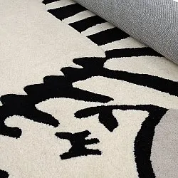 Børnetæppe - Zebra Hand Tufted Wool Premium (beige/sort)
