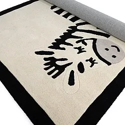 Børnetæppe - Zebra Hand Tufted Wool Premium (beige/sort)