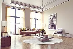 Rundt tæppe - Rouen (beige)