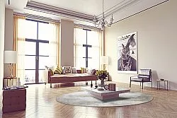 Rundt tæppe - Malaga (beige)