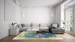 Wilton-tæppe - Sierra (blå)