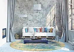 Rundt tæppe - Sierra (blå)