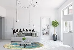 Rundt tæppe - Sierra (blå)