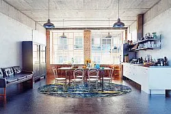 Rundt tæppe - Estella (blå)