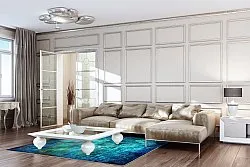 Wilton-tæppe - Pardos (blå)