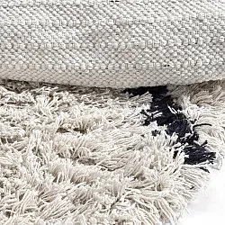 Rundt tæppe - Alcott Natural Cotton Shaggy (sort/hvid)