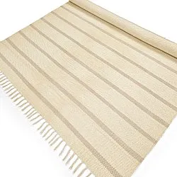 Bomuldstæppe - Helle (offwhite/grå)