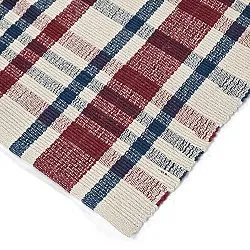 Bomuldstæppe - Husvik (creme/multi)