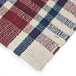 Bomuldstæppe - Husvik (creme/multi)