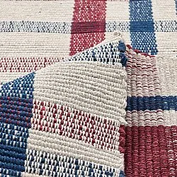 Bomuldstæppe - Husvik (creme/multi)