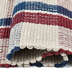 Bomuldstæppe - Husvik (creme/multi)