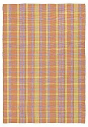 Bomuldstæppe - Husvik (koral/multi)