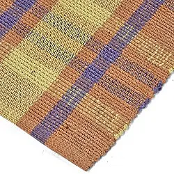 Bomuldstæppe - Husvik (koral/multi)