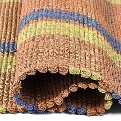 Bomuldstæppe - Husvik (koral/multi)