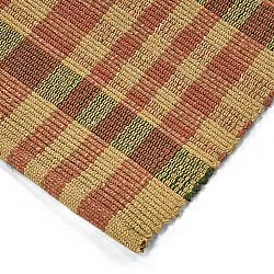 Bomuldstæppe - Husvik (sennep/multi)