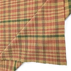 Bomuldstæppe - Husvik (sennep/multi)