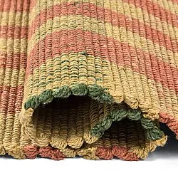 Bomuldstæppe - Husvik (sennep/multi)