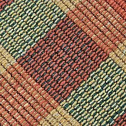 Bomuldstæppe - Husvik (sennep/multi)