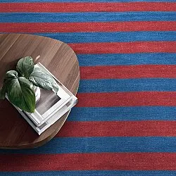 Bomuldstæppe - Nilo (rød/blå)