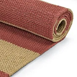 Bomuldstæppe - Nilo (sennepsgul/terracotta)