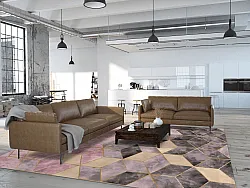 Wilton-tæppe - Brendola (lyserød/grå/guld)