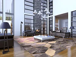 Wilton-tæppe - Brendola (lyserød/grå/guld)