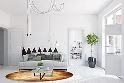 Rundt tæppe - Rimini (brun)