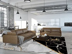 Wilton-tæppe - Cassa (grå/sort/guld)