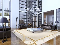 Wilton-tæppe - Cerasia (beige/hvid/guld)