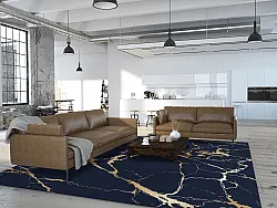 Wilton-tæppe - Cesina (sort/guld)