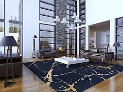 Wilton-tæppe - Cesina (sort/guld)