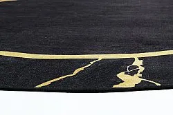 Rundt tæppe - Cerasia (sort/guld)