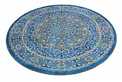 Rundt tæppe - Vinadio (blå/guld)