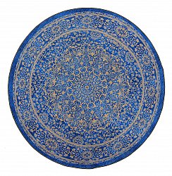 Tapis rond - Vinadio (bleu/or)