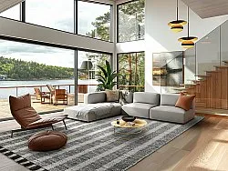 Denim tæppe - Ally (sort/råhvid)