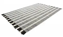 Denim tæppe - Ally (sort/råhvid)