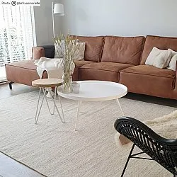 Uldtæppe - Dhurry (natur)