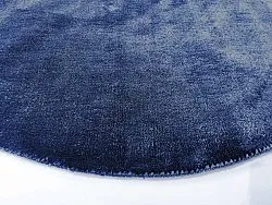 Rundt tæppe - Recycled PET with viscose look (navy)