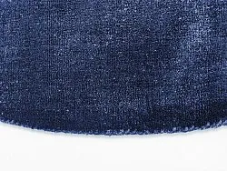 Rundt tæppe - Recycled PET with viscose look (navy)