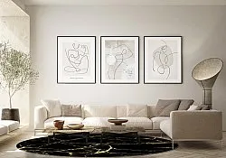 Rundt tæppe - Vieste (sort/guld)