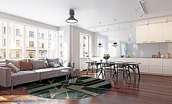 Rundt tæppe - Amasra (grøn)