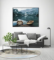 Rundt tæppe - Ekual (blå/grå/guld)