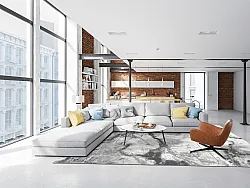 Wilton-tæppe - Mermer (grå/hvid)